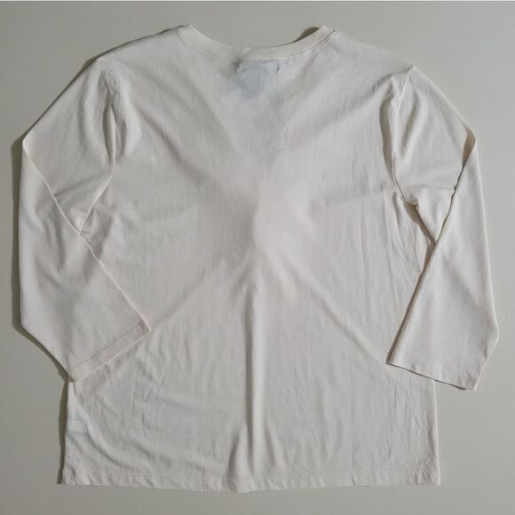 Chaps Women's Cream Vneck Elbow-length Pullover Top - Picture 10 of 10